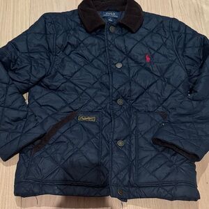 Polo by Ralph Lauren Boys Quilted Jacket with Brown Collar Size 7